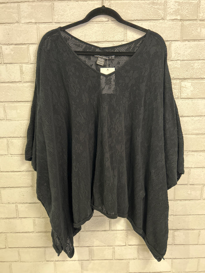 Black Knit Poncho - Gudrun Sjoden