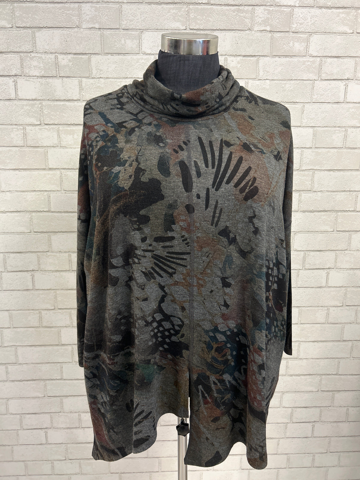 Inoah Printed Cowl Neck Top