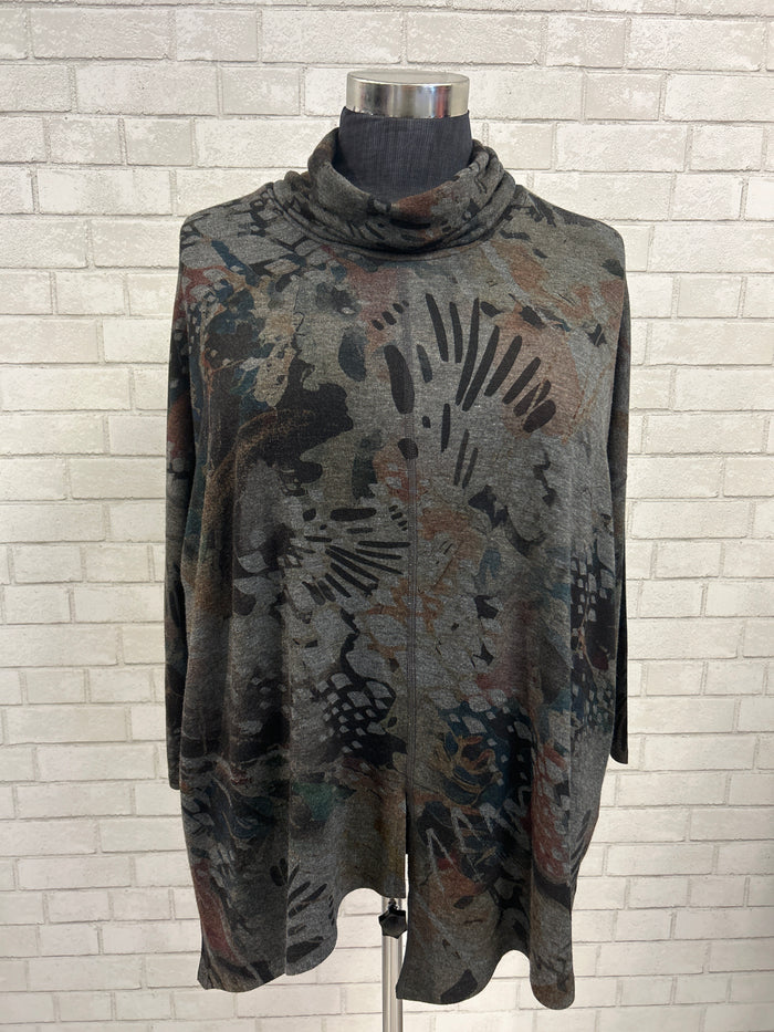 Inoah Printed Cowl Neck Top