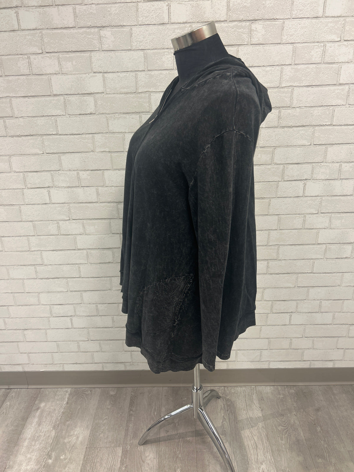 Charcoal Zip Up Swing Hoodie - Jess & Jane