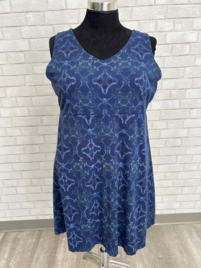 Navy Printed Sleeveless Dress - Fresh Produce