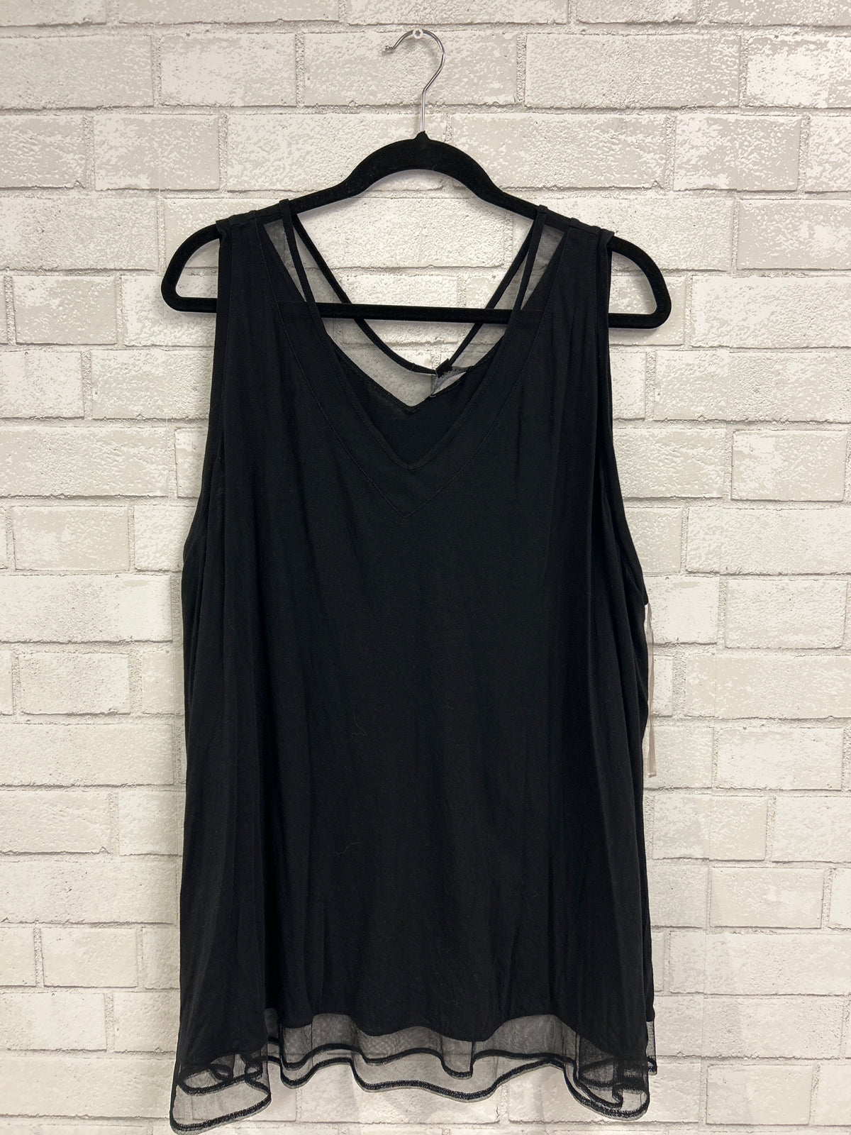 Black Sheer Accent Tank - Lane Bryant