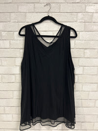 Black Sheer Accent Tank - Lane Bryant