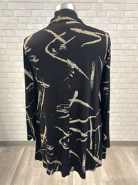 Black/Tan Slashes Zip Up - Kozan