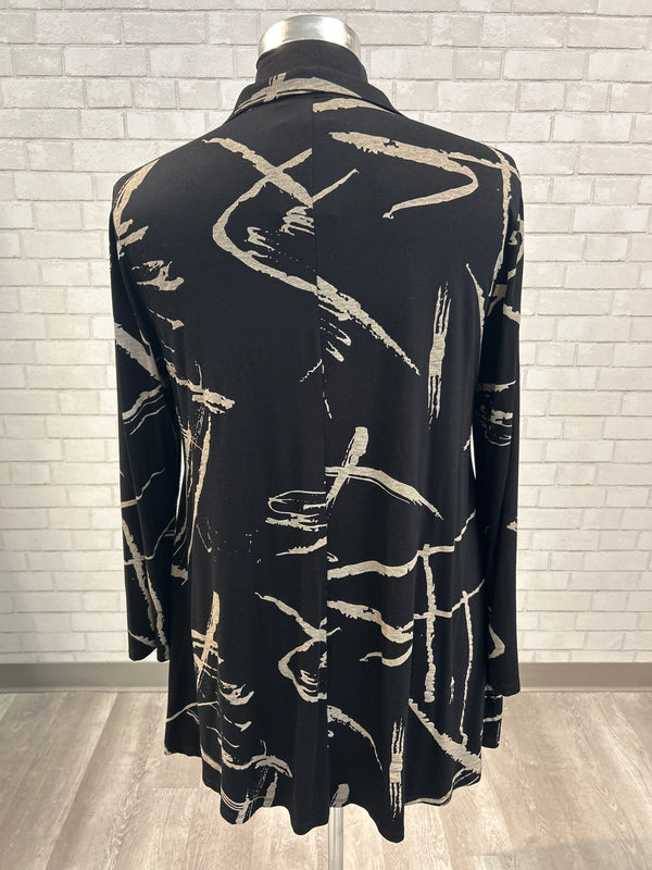 Black/Tan Slashes Zip Up - Kozan
