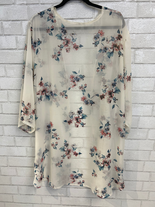 White Floral Sheer Kimono