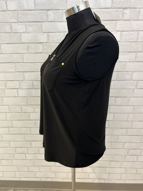 Black 2 Pocket Zipper Tank - Anne Klein (NWT)