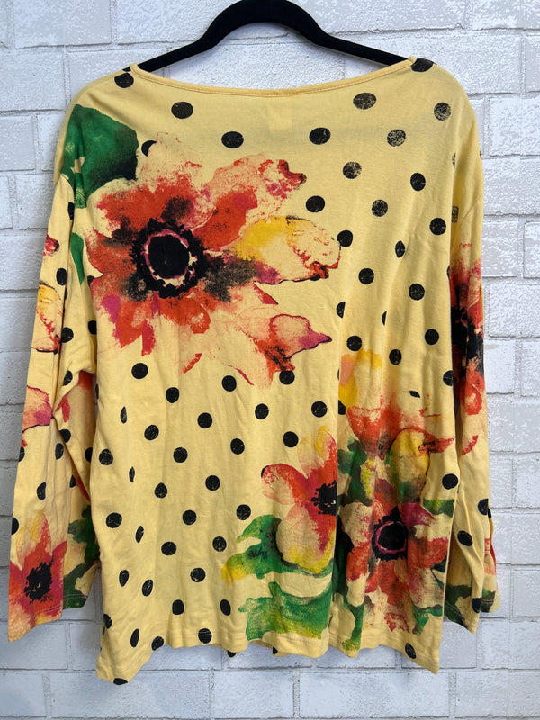 Yellow Dot & Floral Top - Jess & Jane