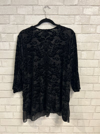 Black Velvet Burnout Top - Karen Kane
