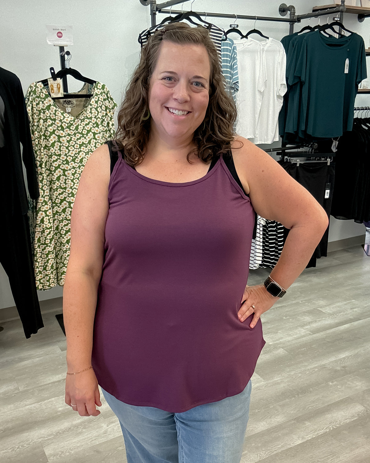 Reversible Spaghetti Cami | Eggplant