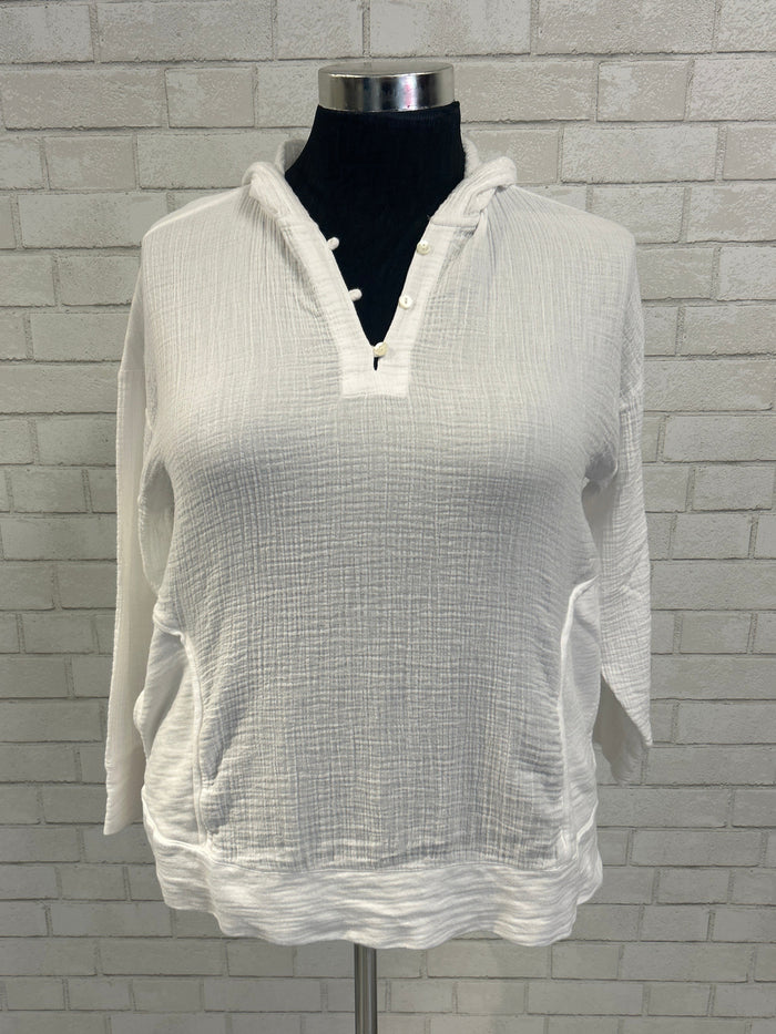 White Gauze Hoodie - PureJill