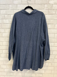 Blue Linen Button Front Top - Flax