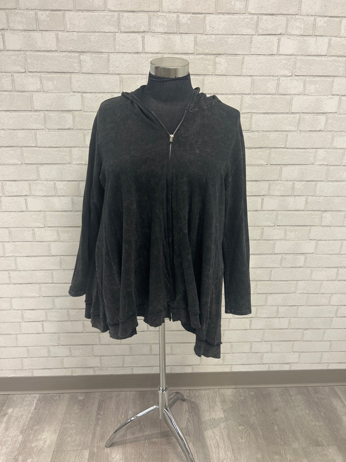 Charcoal Zip Up Swing Hoodie - Jess & Jane