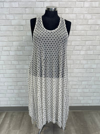 White Polka Dot Mesh Vest - Reina Lee
