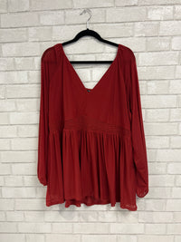 Red Mesh Sleeve Top - Torrid