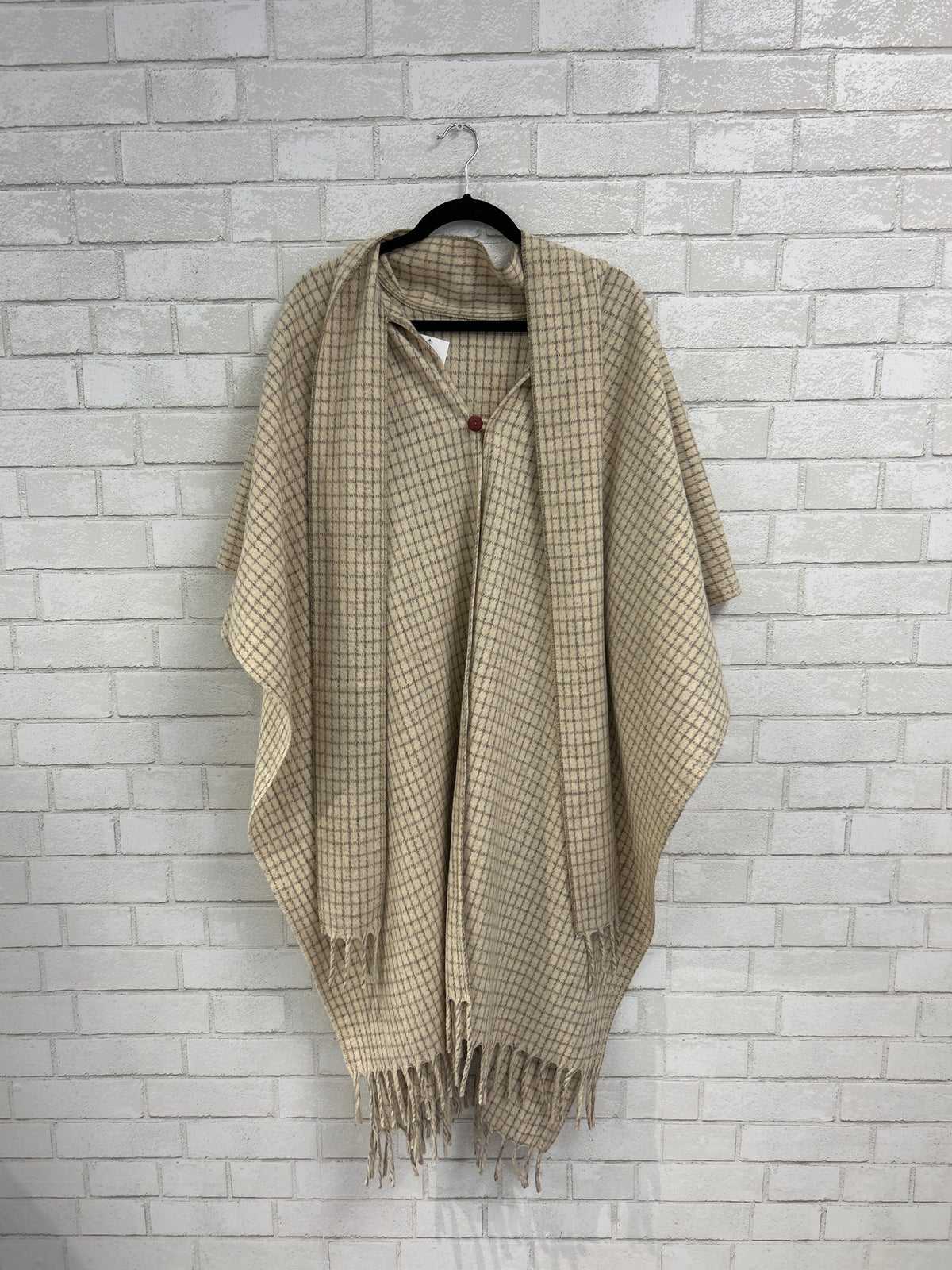 Oat/Grey Checked Shawl