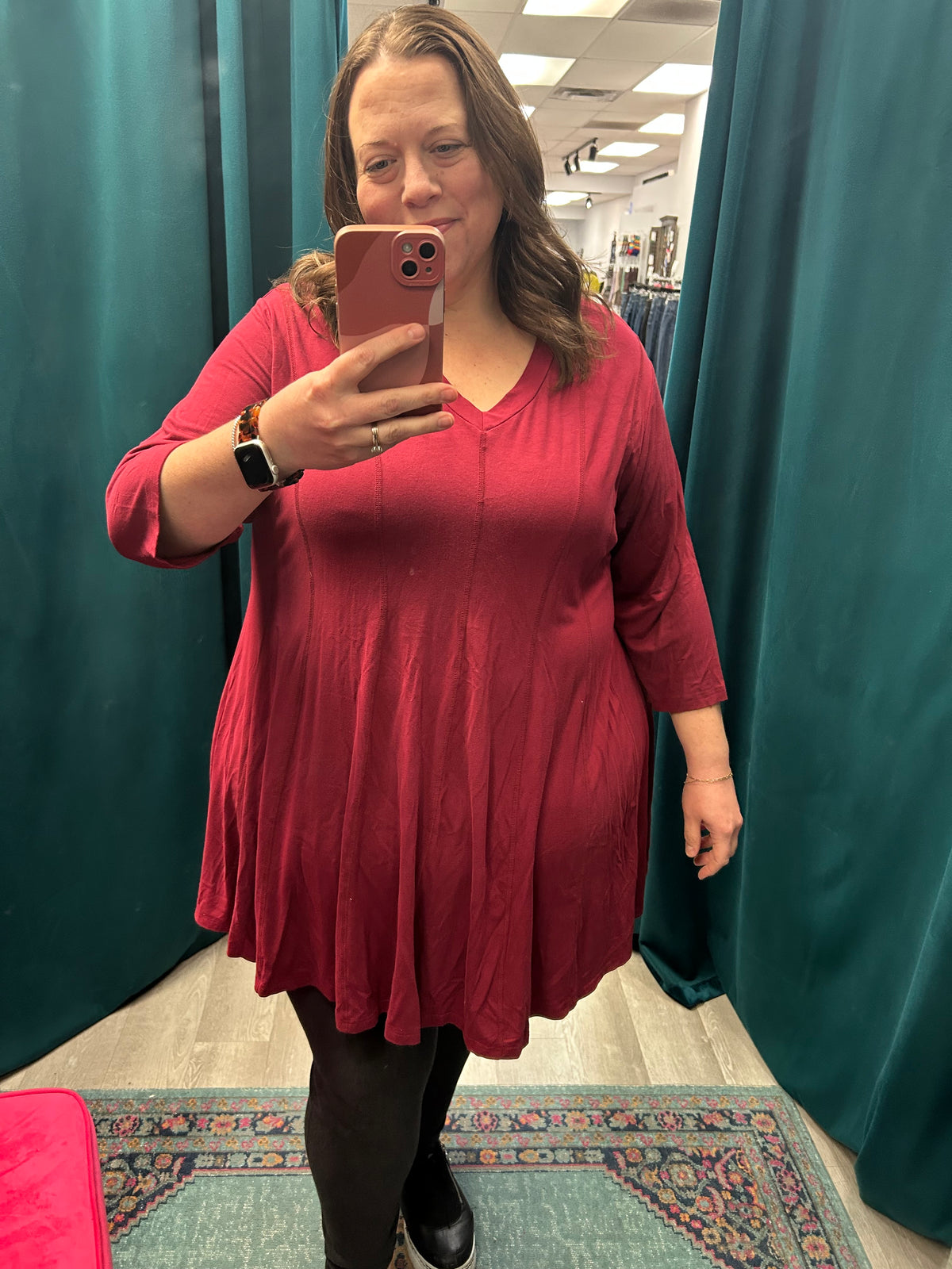 Cranberry V-Neck Tunic - Diane Kennedy