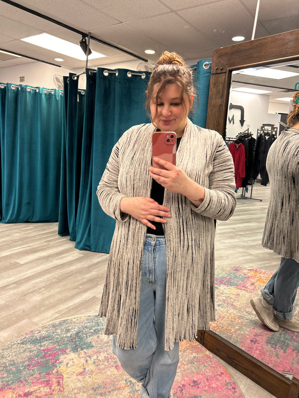Grey/Black Burnout Cardigan - Nic + Zoe