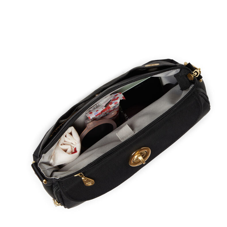 Calais Crossbody Bag in Black with Gold Hardware