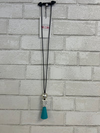 Teal & White Geometric Necklace