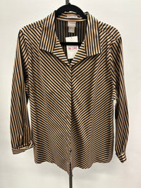 Khaki/Black No Iron Button Down - Chicos