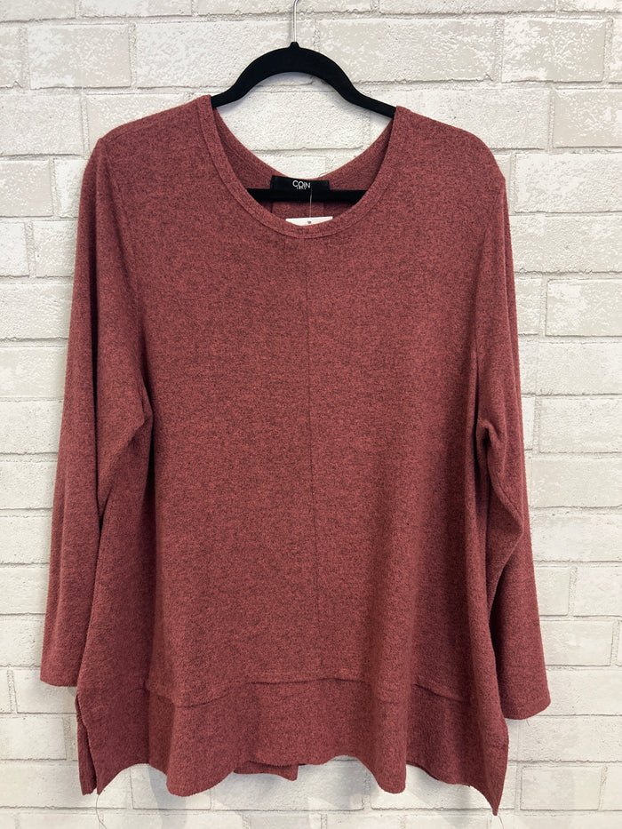 Rust Speckled Button Back Top - Coin 1804