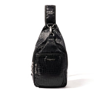 Central Park Sling in Black Croc Jacquard