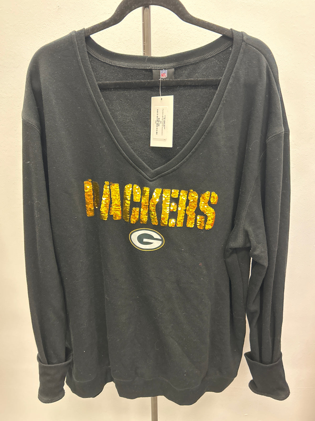 Packers Bling V-Neck Sweatshirt