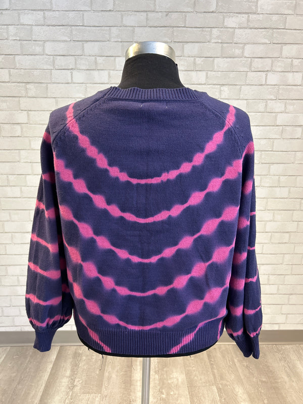 Navy & Pink Tie Dye Sweater - Umgee