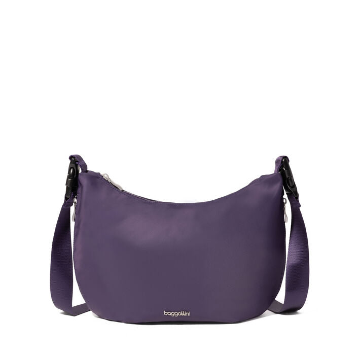 Crescent Convertible Hobo | Deep Grape Twill