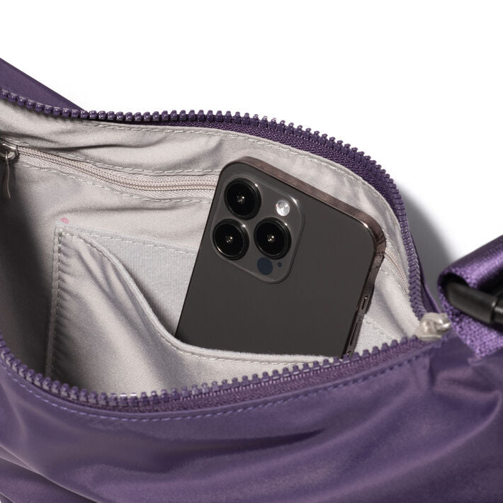 Crescent Convertible Hobo | Deep Grape Twill