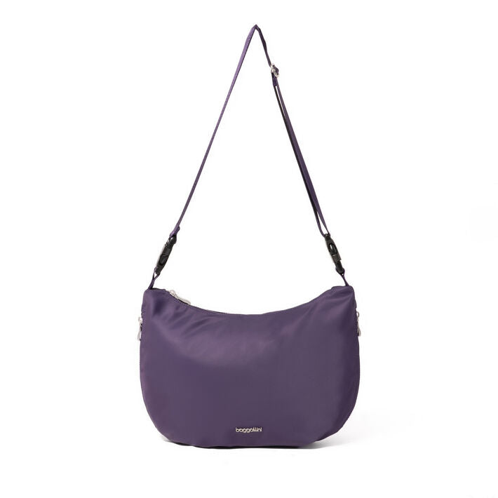 Crescent Convertible Hobo | Deep Grape Twill