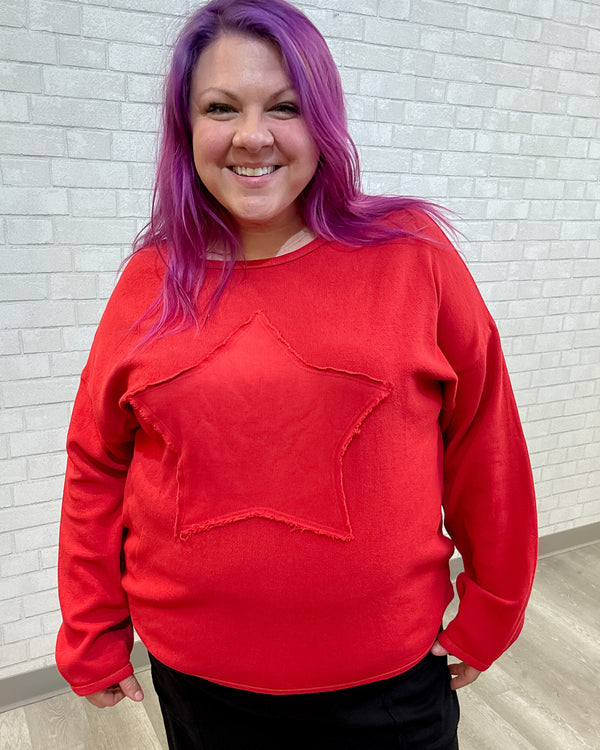 Star Pullover | Red