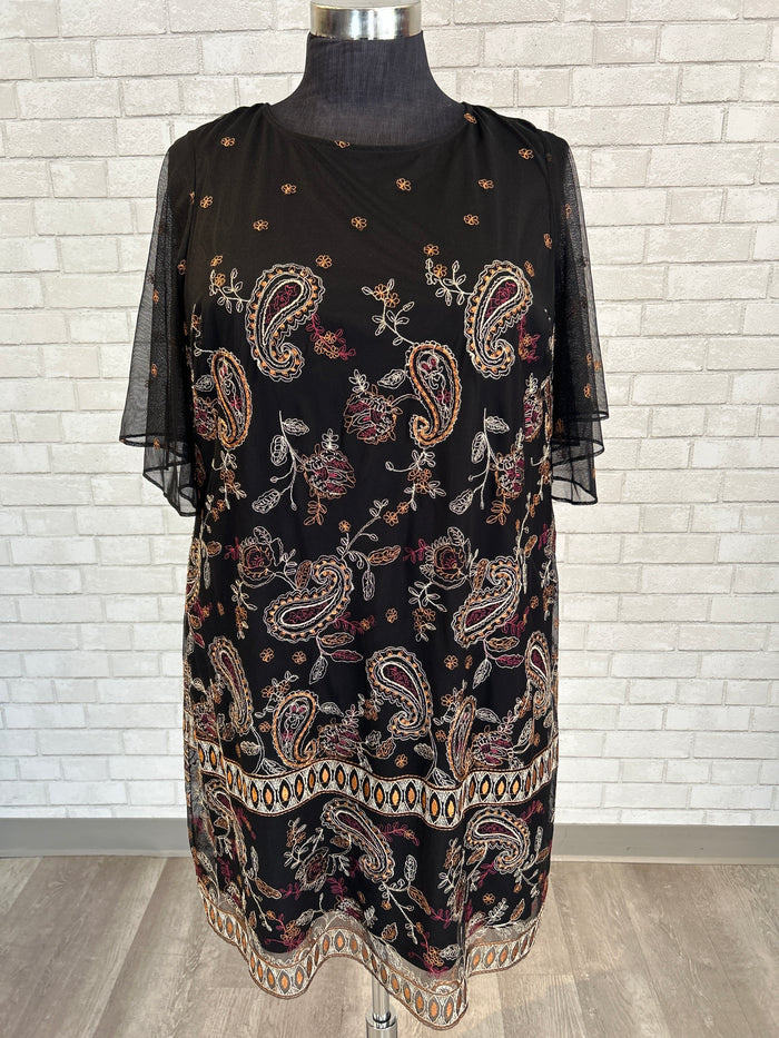 Adrianna Papell Embroidered Dress