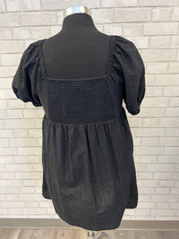 Black Babydoll Puff Sleeve Dress - Old Navy