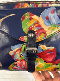 Navy Floral Leather Purse - Patricia Nash