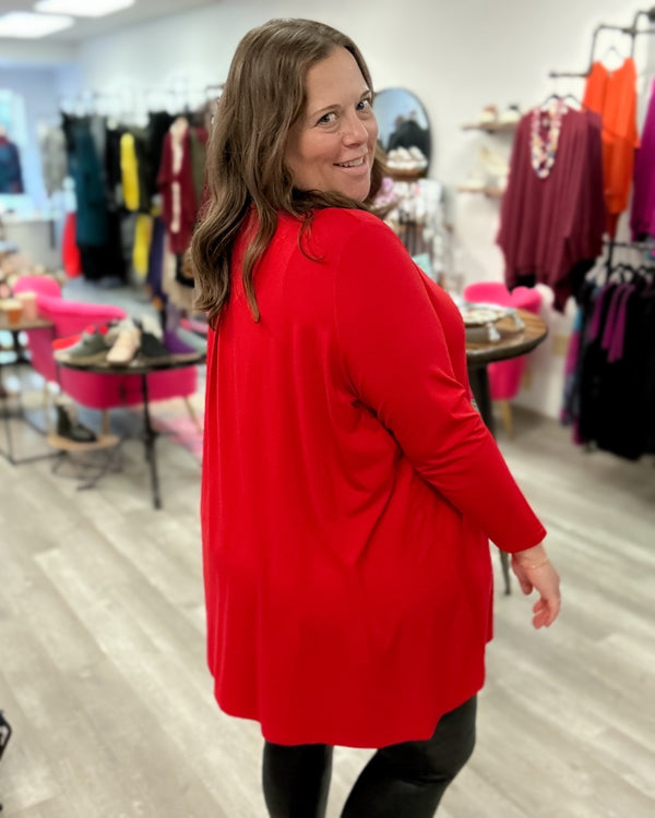 Back Pleat Tunic | Red