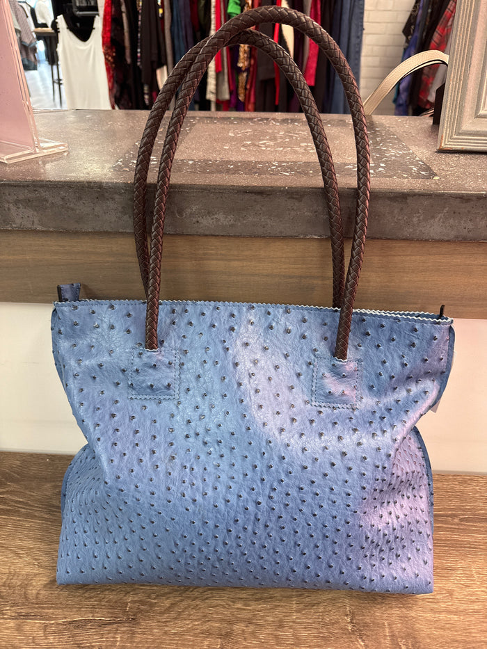 Blue Pebbled Handbag