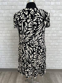 B/W Floral V-Neck Dress - Nicole Miller
