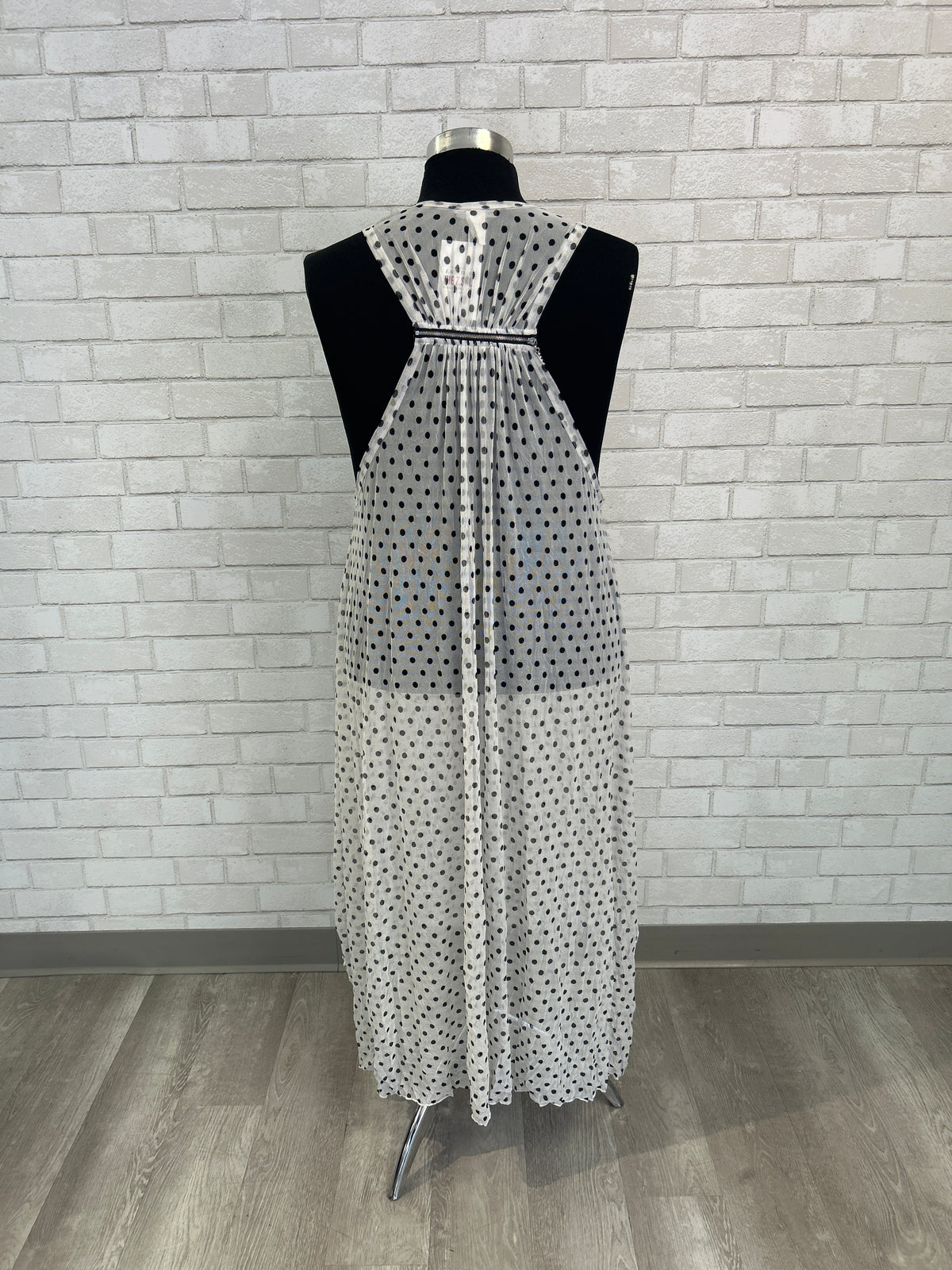 White Polka Dot Mesh Vest - Reina Lee