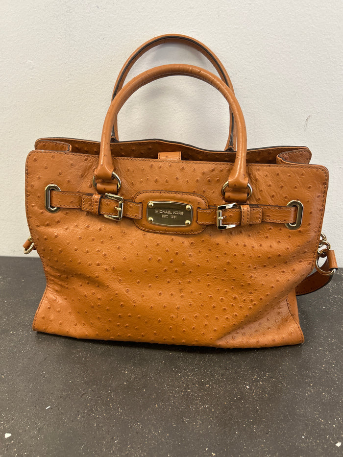 Camel Leather Textured Handbag - Michael Kors