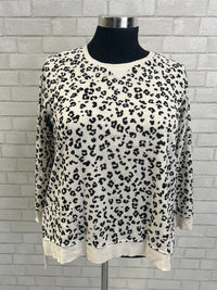 White/Black Leopard Pullover - Jane + Delaney
