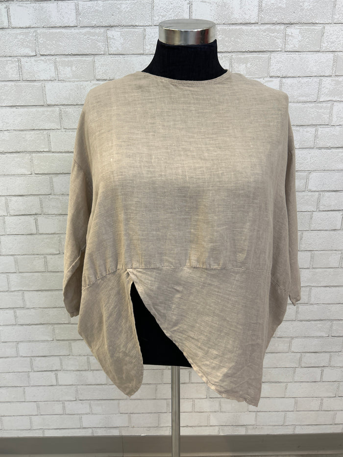 Oat Linen Top - Saga