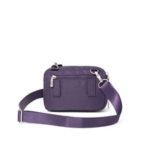 Modern Double Zip Crossbody | Deep Grape Twill