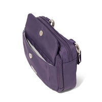 Modern Double Zip Crossbody | Deep Grape Twill