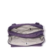 Modern Double Zip Crossbody | Deep Grape Twill