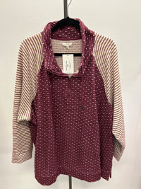 Burgundy/Oat 1/4 Zip Sweatshirt - Maurices