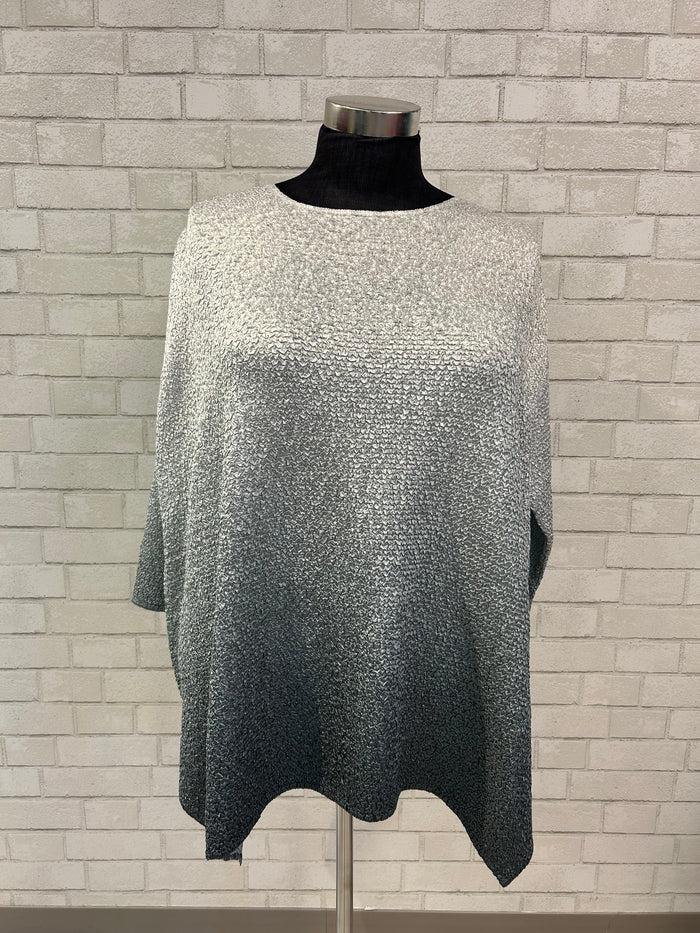 White Ombre Textured Top