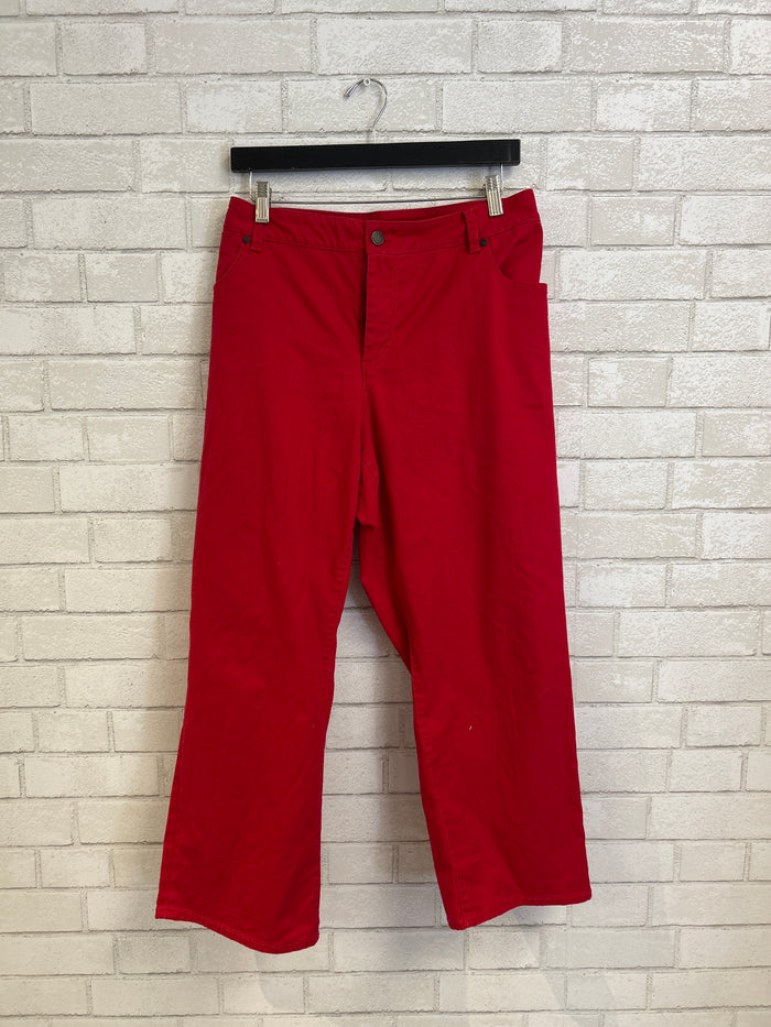 Red Crop Flare Denim - Talbots