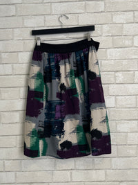 Multi Color Brush Stroke Print Skirt - Triste